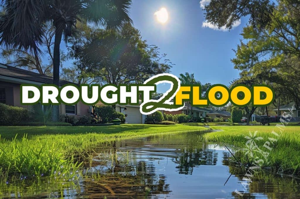 Flooded lawn