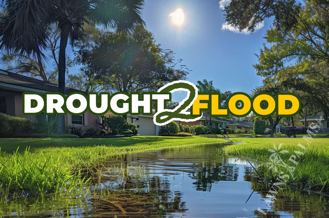Flooded lawn