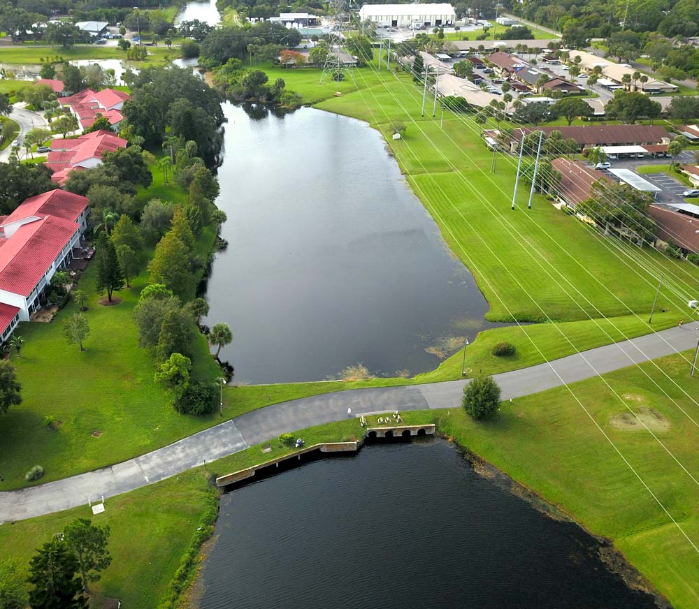 Large condominium property shot from a high angle
