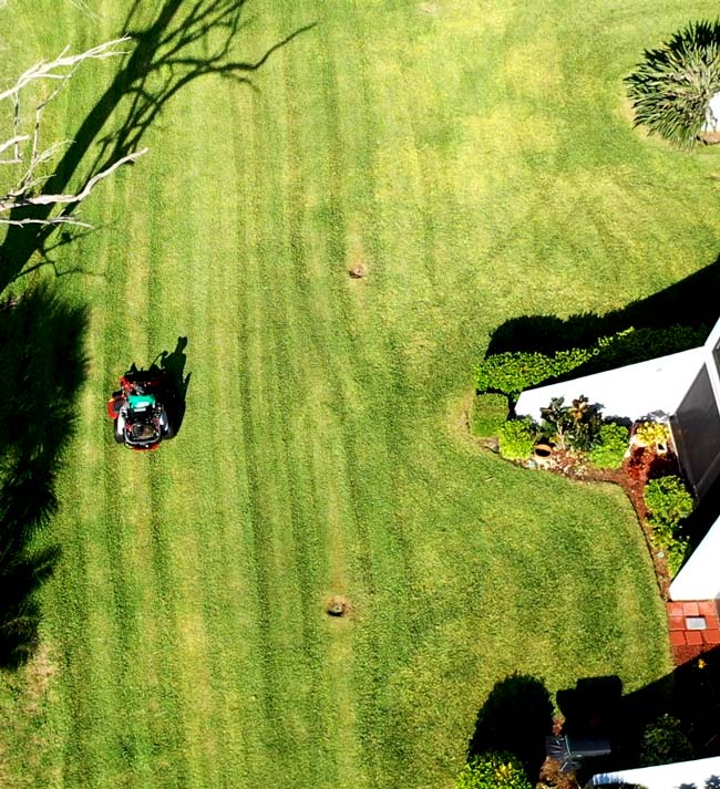 Mowing large commercial landscape