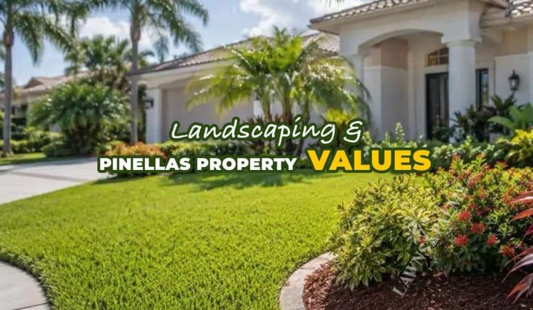 Well-maintained residential landscaping boosting curb appeal and property value in Pinellas County, Florida